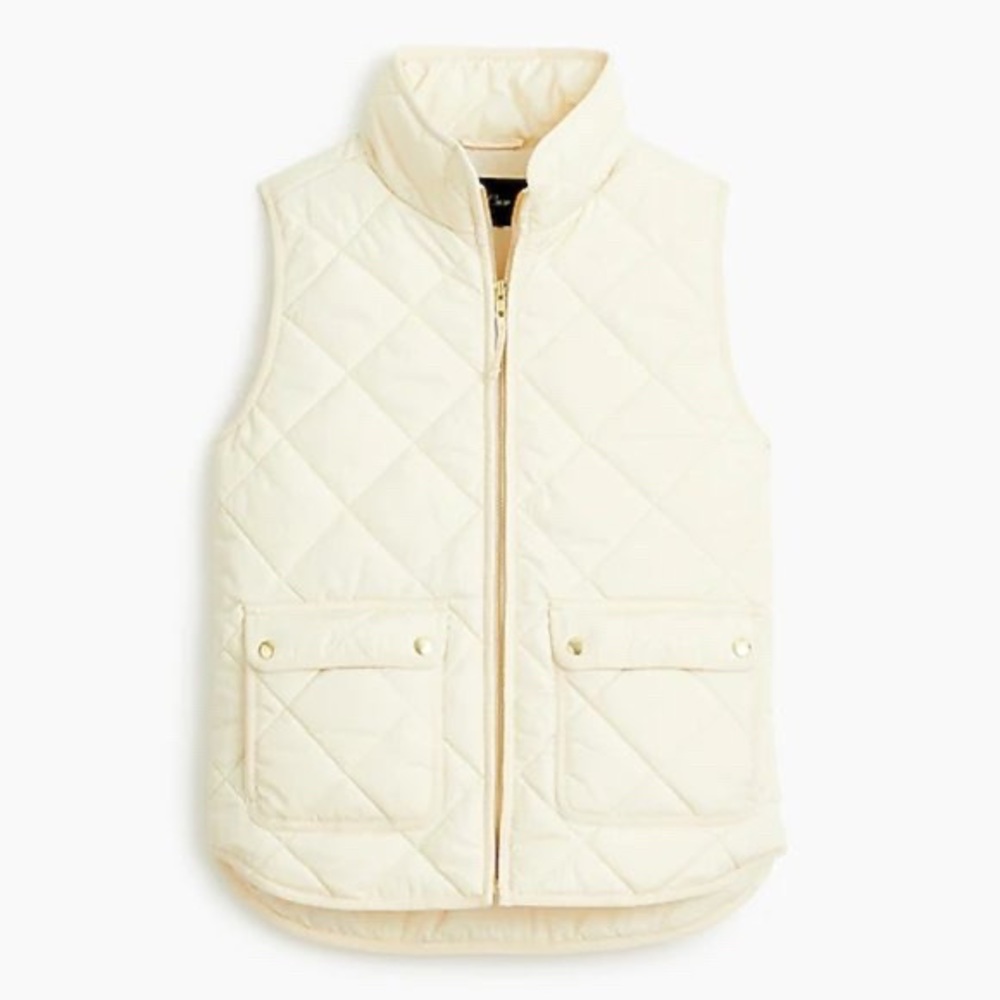 J.Crew White Excursion Vest Quilted (style b0109)